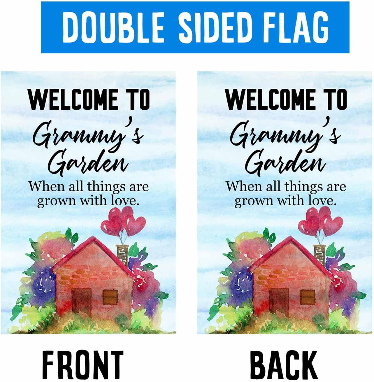 Detalle 2 de LHMUYUCQ Grammy’s Garden Double-Sided Polyester Garden Flag, 12 x 18 Inch