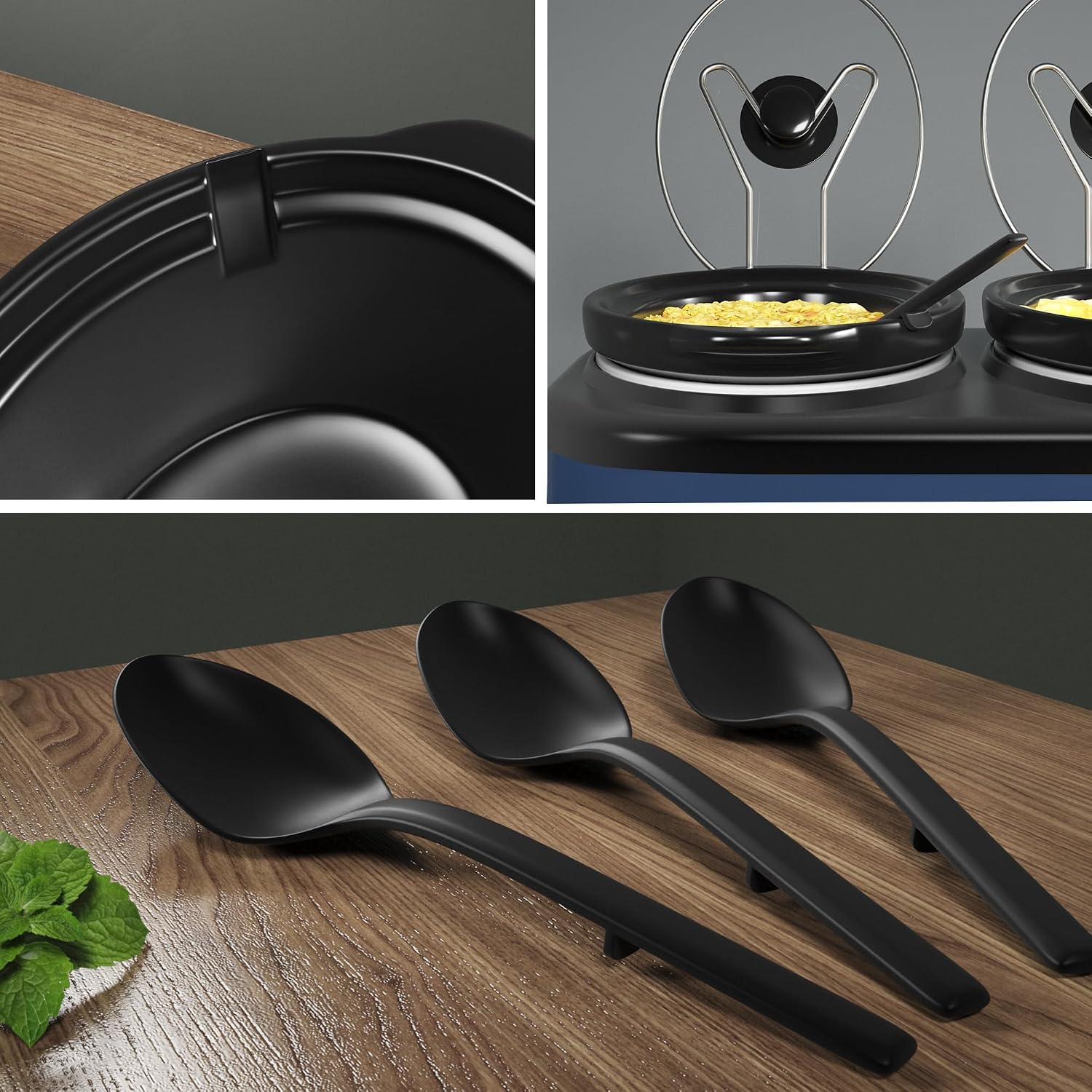 Detalle 2 de Sunvivi Triple Slow Cooker with 2.5-Quart Pots