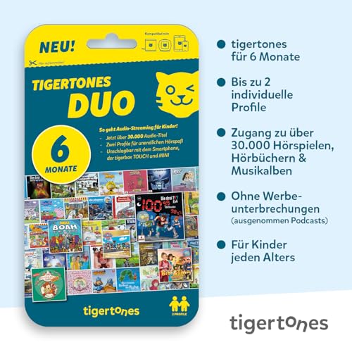 Detalle 2 de tigermedia tigertones Duo Prepaid-Zugang 6 Monate – Audio-Streaming für Kinder