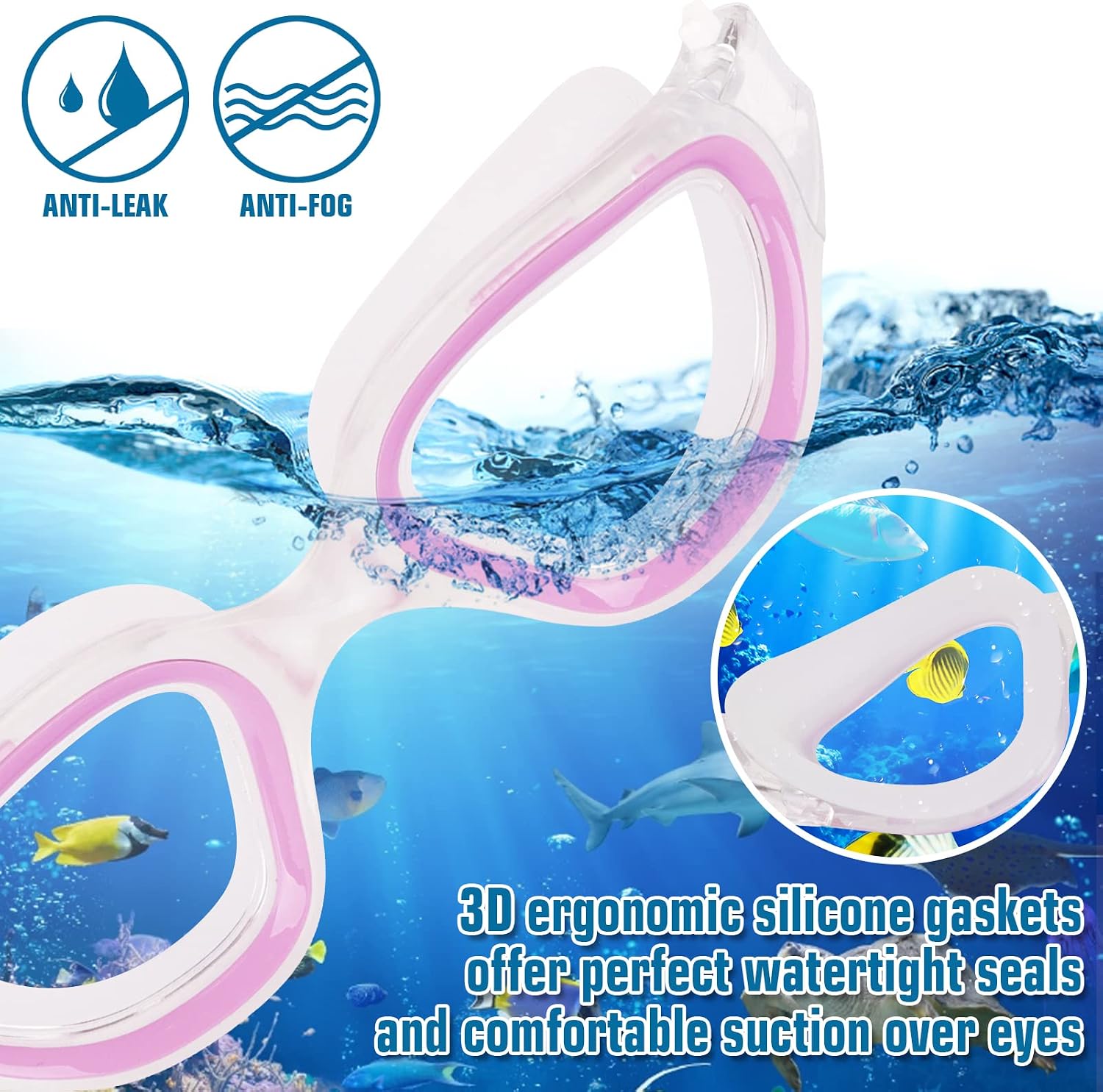 Thumbnail 4 de Winline Adult Open Water Swimming Goggles with Anti-Fog UV Lenses