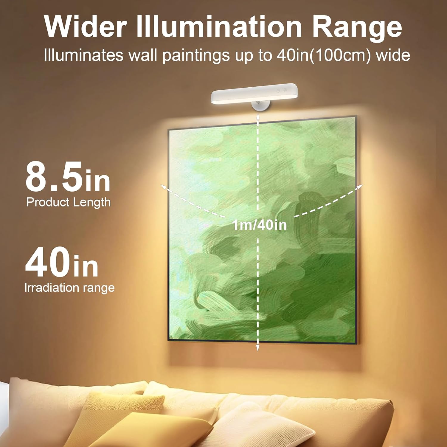 Detalle 2 de Speclux Rechargeable Wall Lights (2 Pack) – LED battery operated sconces with 7500mAh, 3 colours and 15 RGB