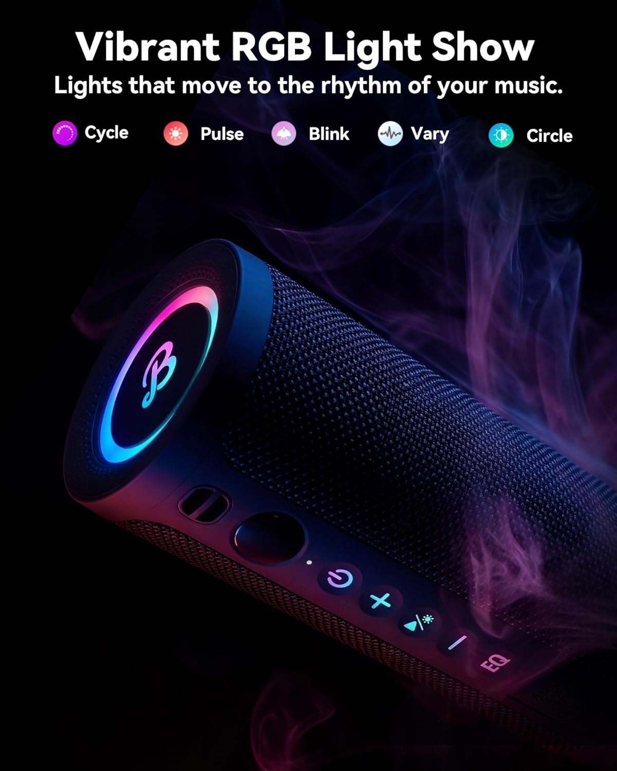 Thumbnail 4 de BassBloom Roar 3 Portable Bluetooth Speaker, IPX6, 20W, RGB Lights