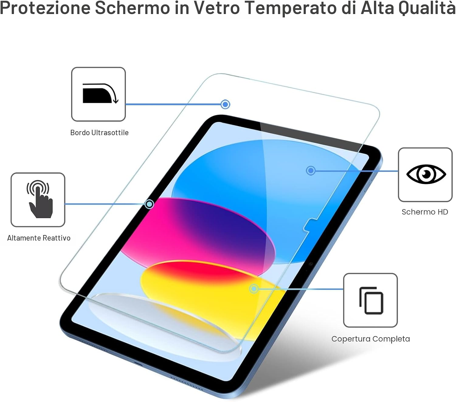 Thumbnail 2 de ProCase Pellicola Protettiva in Vetro Temperato per iPad 10ª Generazione 10,9'' e iPad 11ª Generazione 11'' (A3354/A3355/A3356, A2696/A2757/A2777) – 2 Pezzi