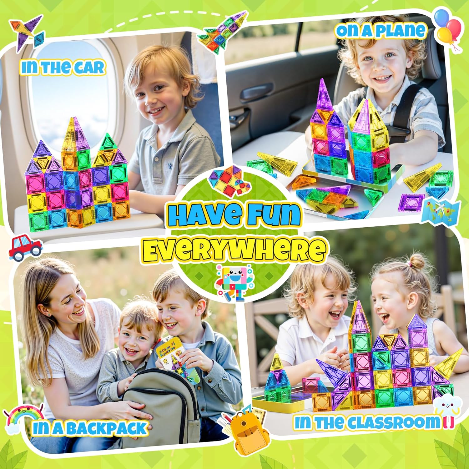 Thumbnail 1 de Mini Magnetische Bausteine 43‑teilig Reise‑Set 🎲
