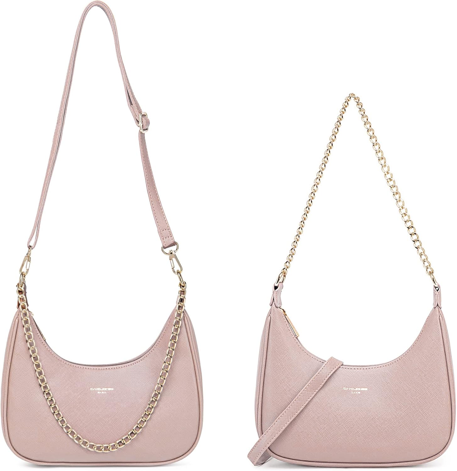 Thumbnail 3 de David Jones petit sac porté épaule forme banane rose en PU rigide