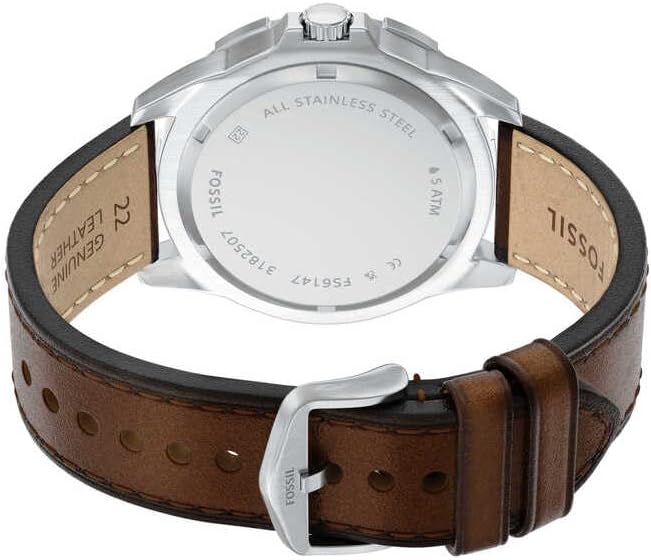 Detalle 2 de FOSSIL Garrett Uhr für Herren – Quarz Multifunktionsuhr mit Edelstahl- oder Lederarmband