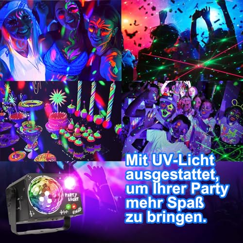 Thumbnail 3 de Nigecue 4 in 1 Discolicht Partylicht mit Fernbedienung – UV Schwarzlicht, RGB Kugelleuchten & Musiksteuerung