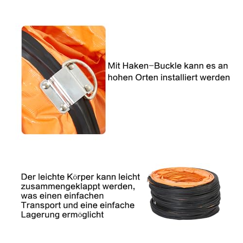 Detalle de FDTDUCT PVC Flexibler Kanalschlauch 350 mm × 5 m – Flammenhemmend, verstellbares Seil & D-Ring