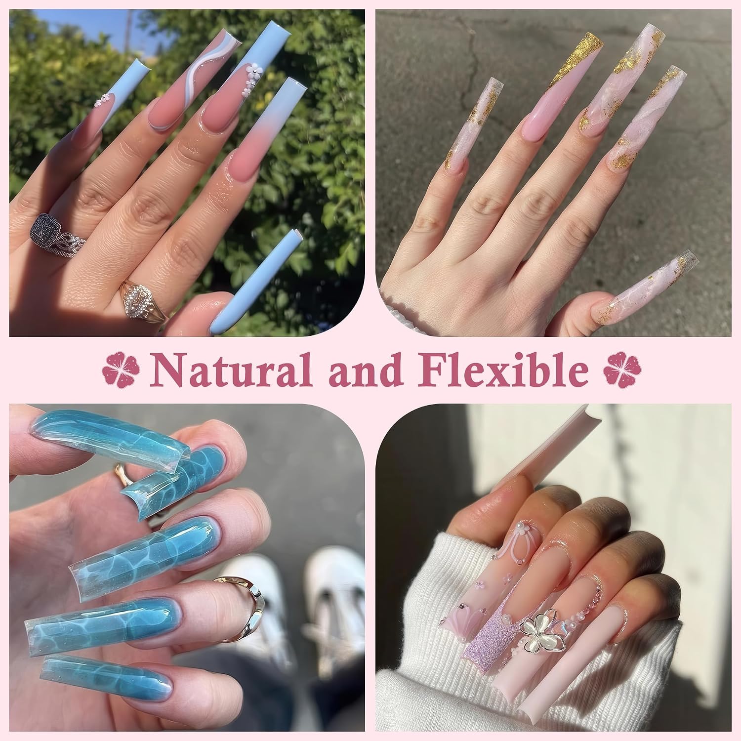Thumbnail 1 de Extra Long Square Nail Tips, 120 Pieces