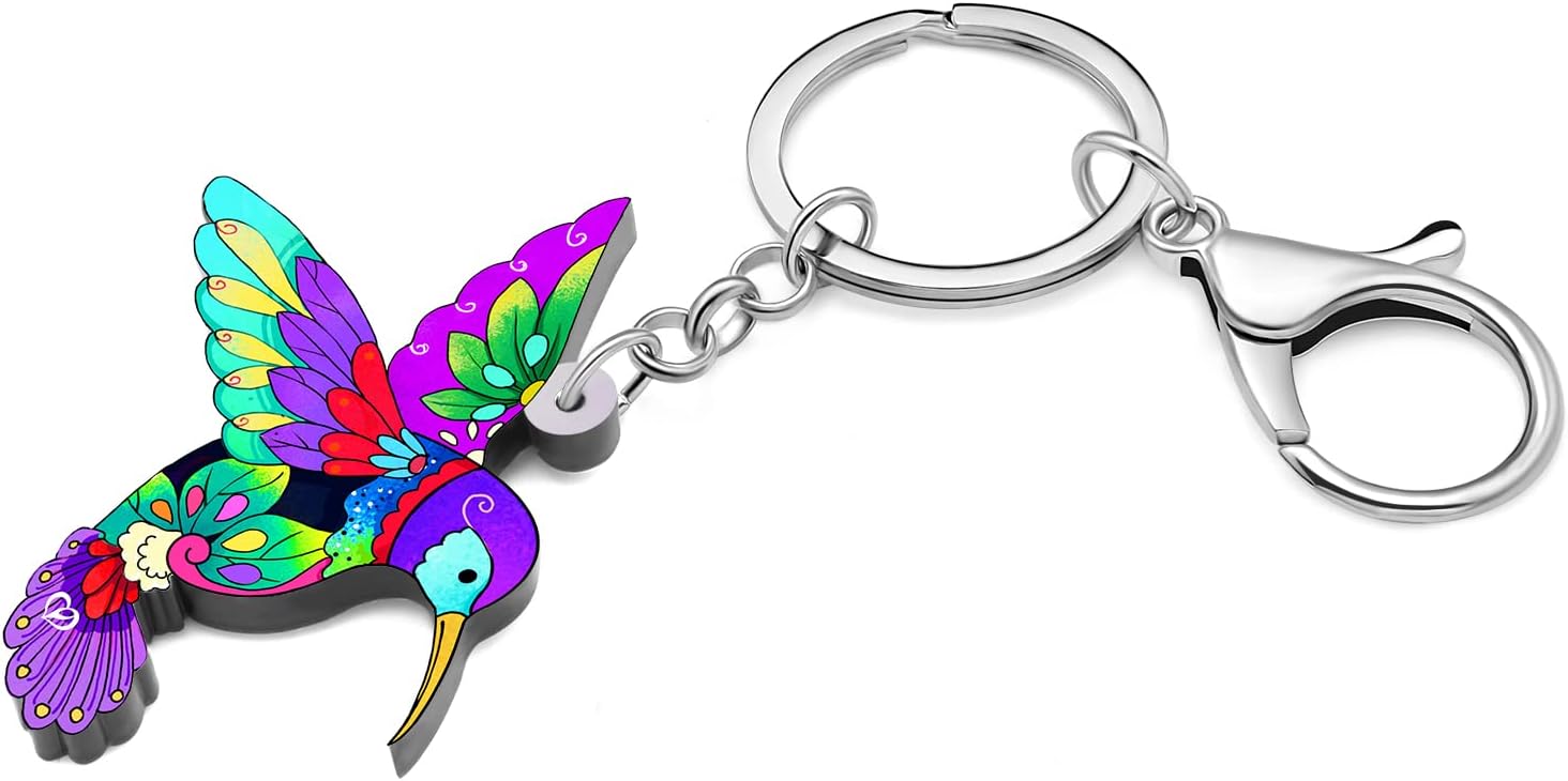 Detalle 2 de BAMAY Porte-clés Colibri Volant en Acrylique – Bijou léger pour femme