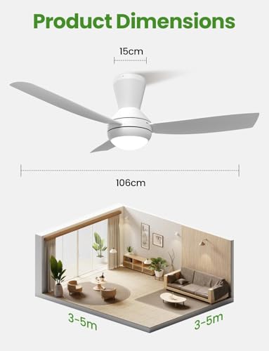 Thumbnail 7 de Airwit Ventilador de Techo 106 cm con Luz LED regulable y 3 aspas Snap-On