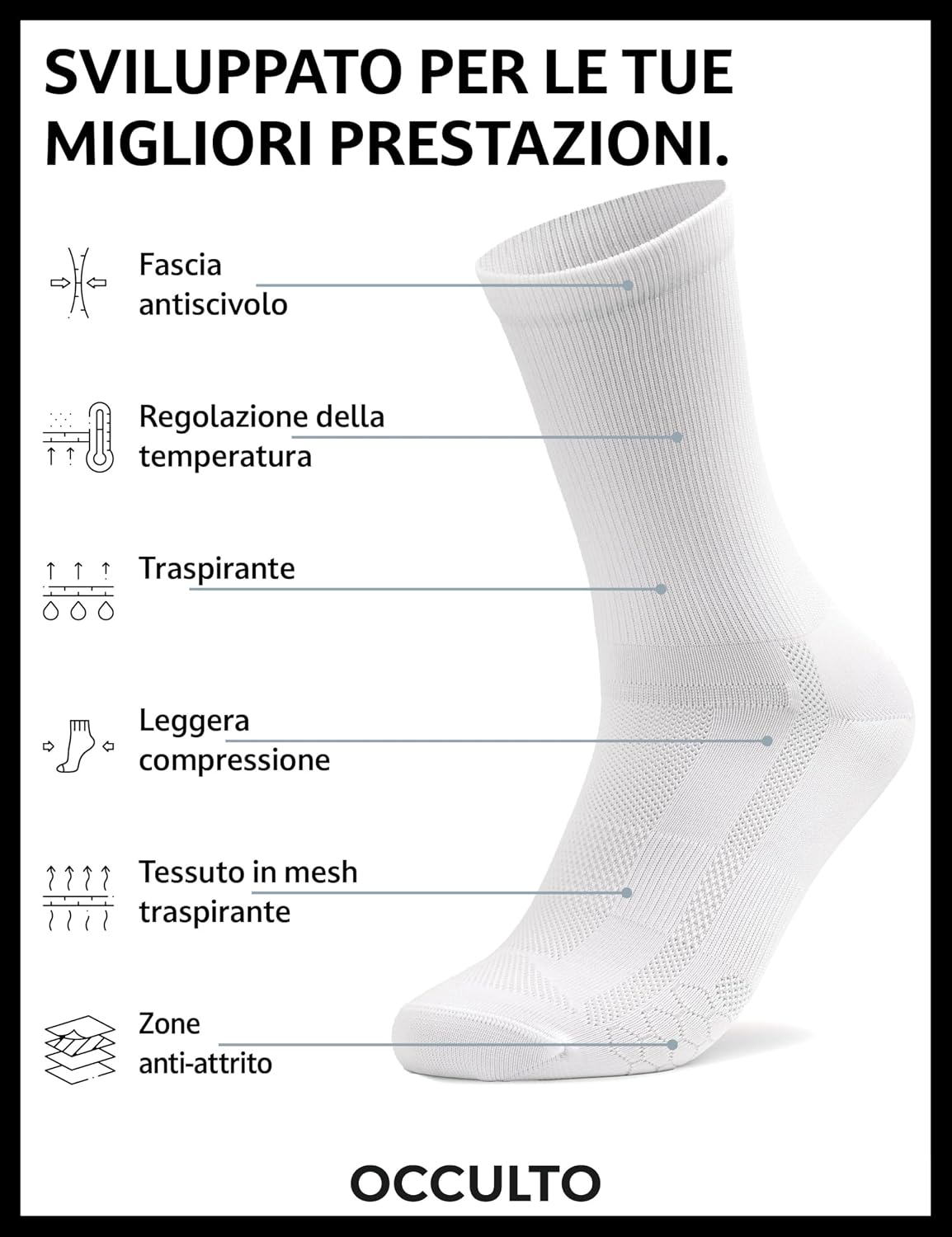 Detalle de Occulto Calze Ciclismo Donna & Uomo Eddy, pacco da 2