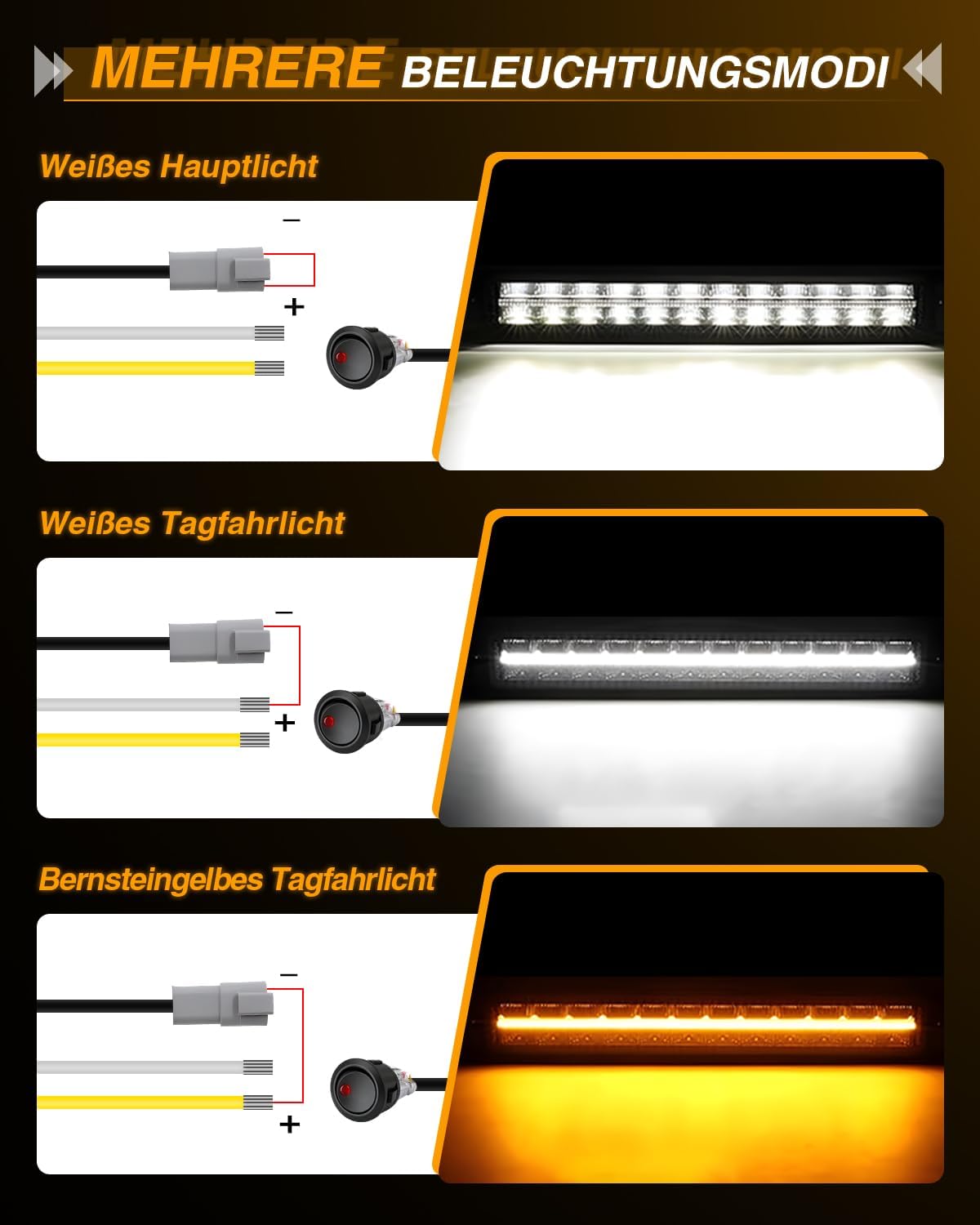 Thumbnail 4 de CO LIGHT 21 Zoll Light Bar Auto 120W 26.000 lm LED-Arbeitsscheinwerfer 12V (IP68, DRL weiß/amber)