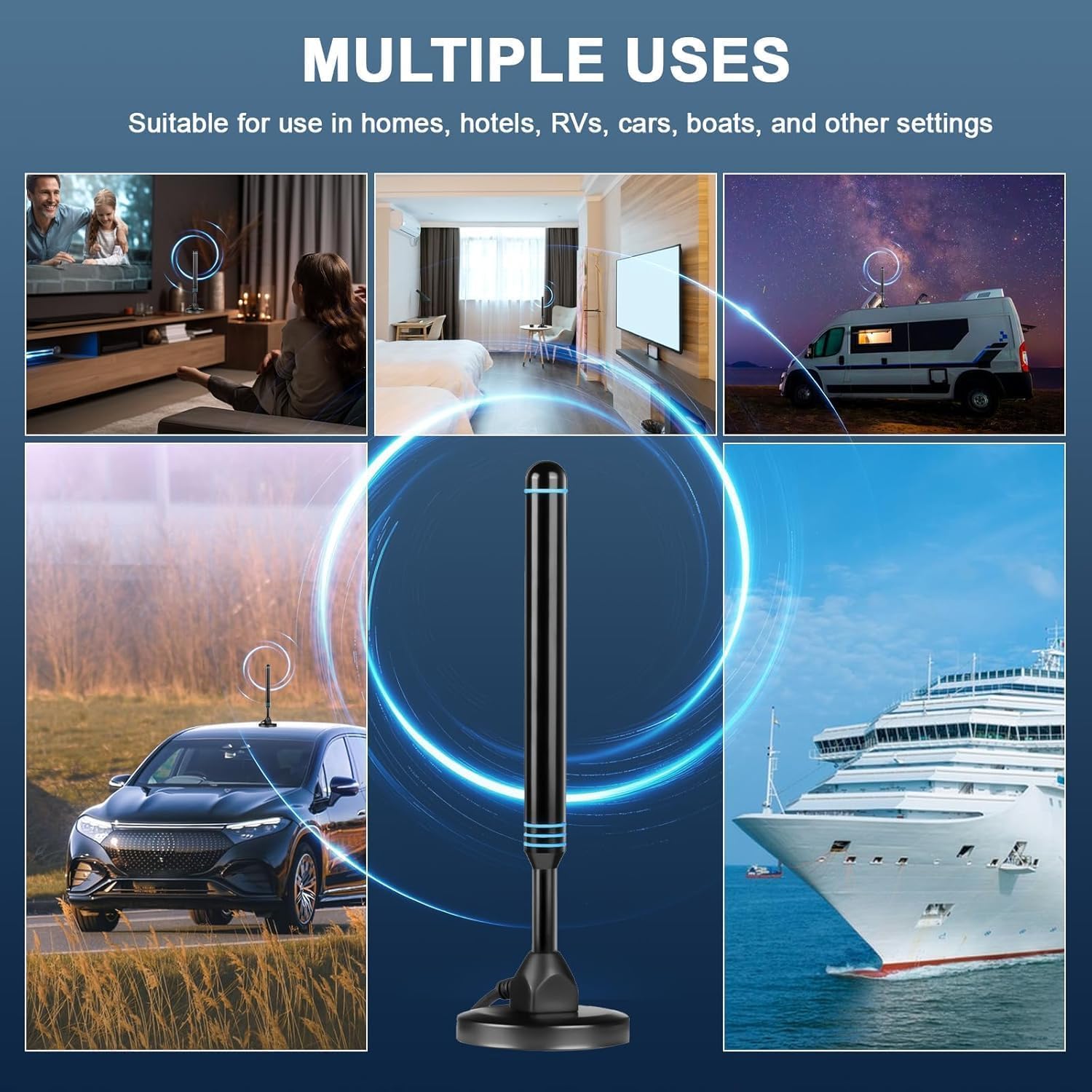 Detalle de TV Antenna Indoor for Local Channels — Long-Range, 4K/1080p HD Indoor Digital Antenna