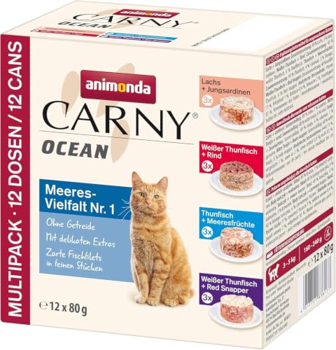 Detalle 2 de animonda Carny Adult Ocean Meeresvielfalt Nr. 1 – Nassfutter für ausgewachsene Katzen (12 x 80 g)