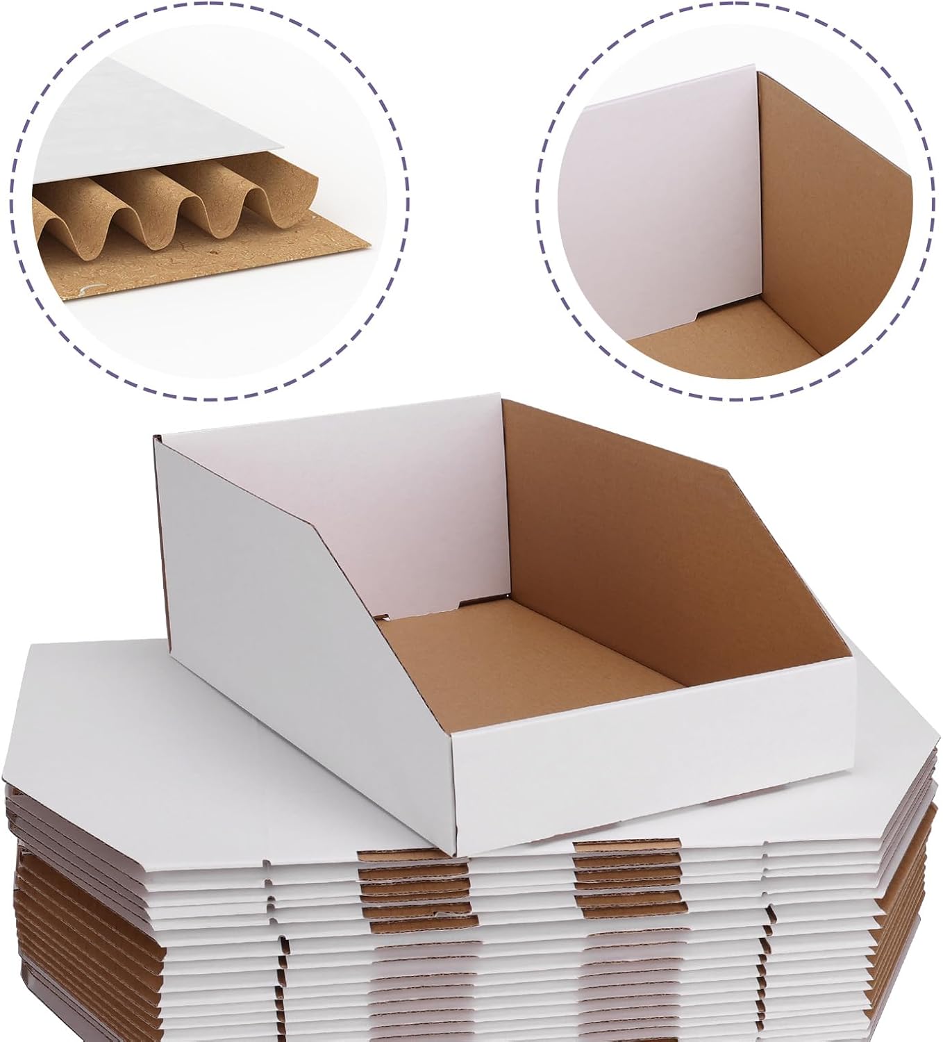 Thumbnail 6 de EXYGLO Corrugated Cardboard Storage Bins, 35-Pack, 12 x 8 x 4.5 in