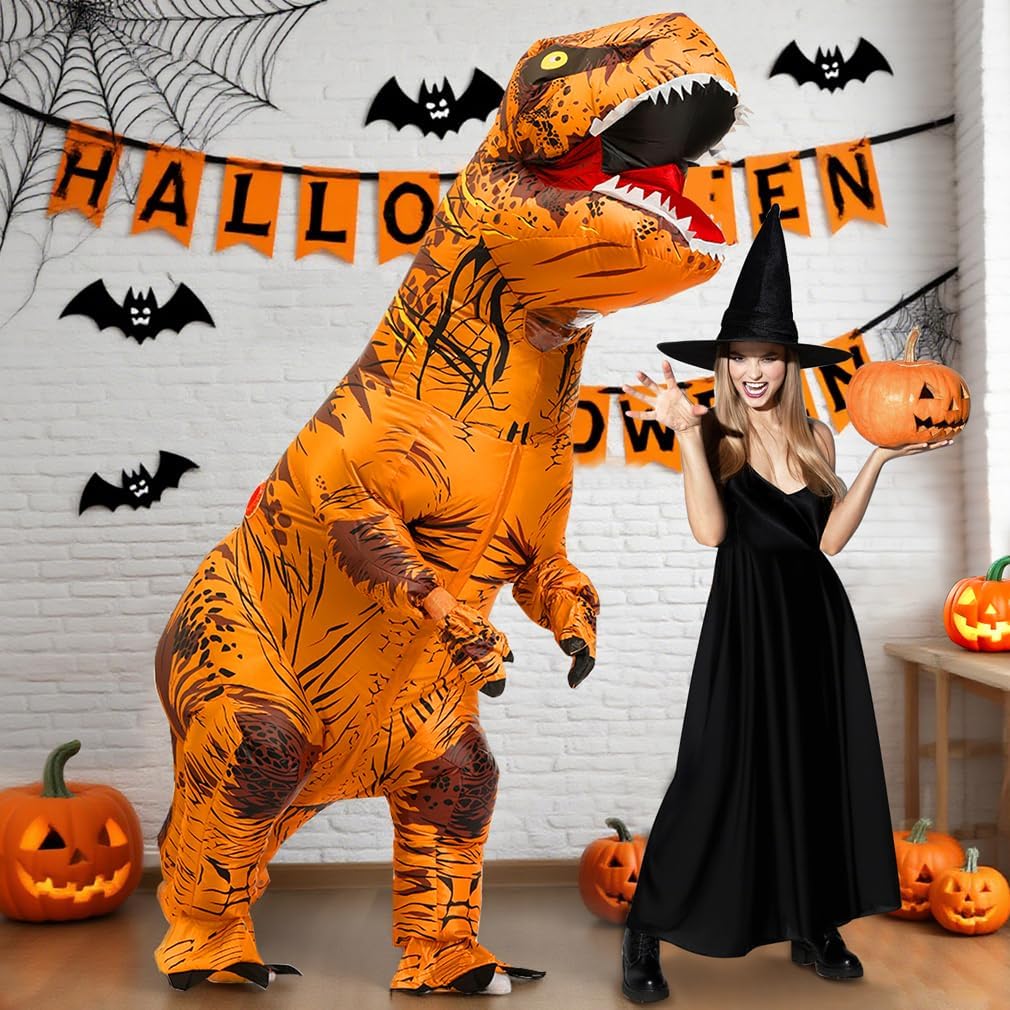 Thumbnail 3 de JASHKE Inflatable T-Rex Dinosaur Costume for Adults (Blow-up Dino Suit)