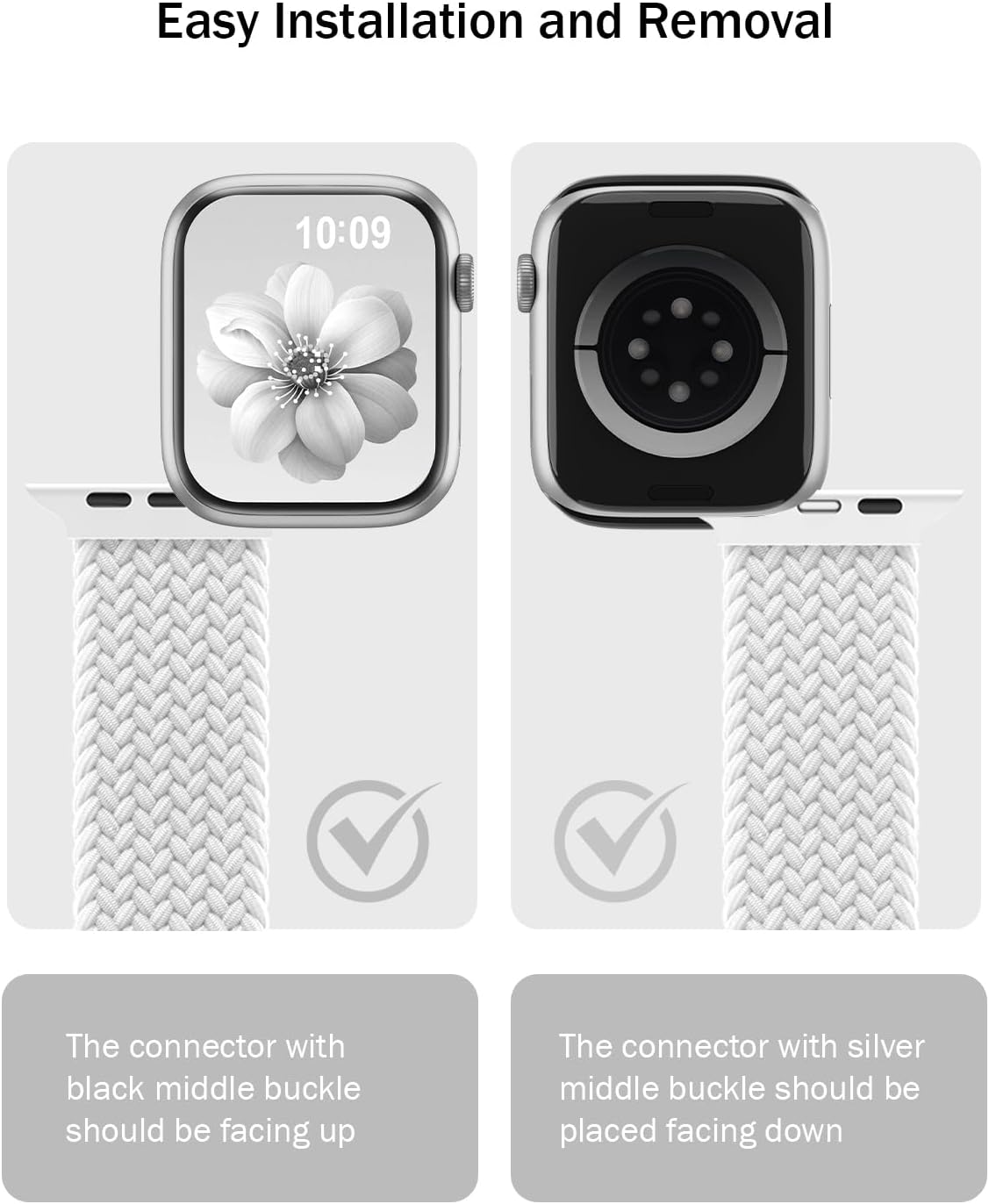 Thumbnail 2 de Braided Stretchy Band for Apple Watch by SuperNaNa — Nylon Solo Loop with Magnetic Clasp (38–49mm)