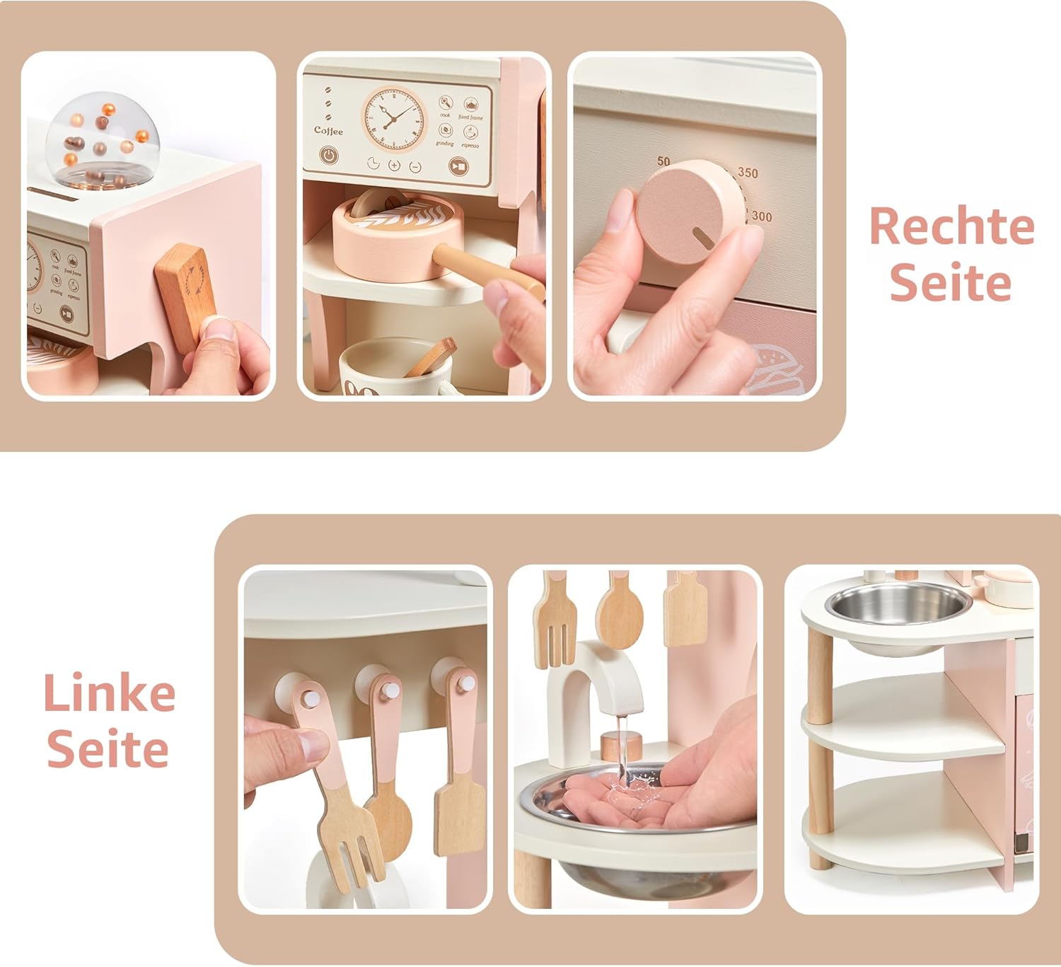 Detalle 2 de Kleinkind-Spielküche Holzspielset für Kinder