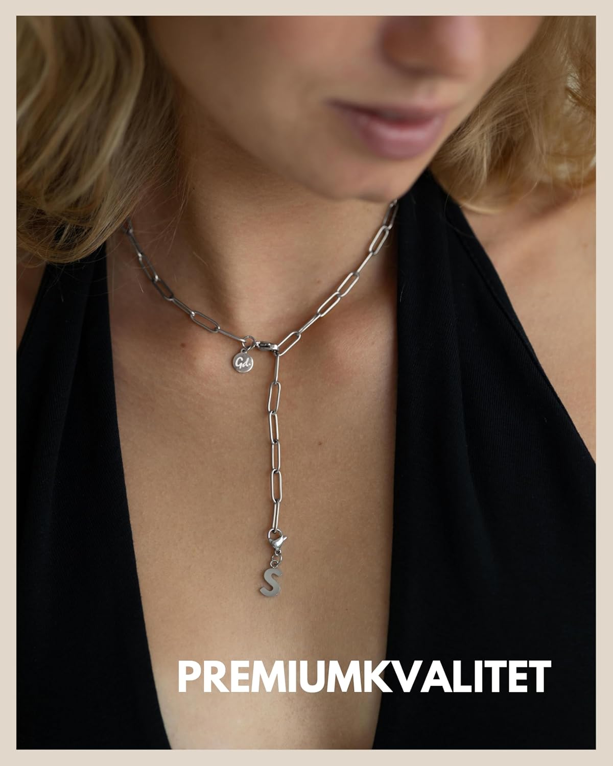 Thumbnail 2 de Bokstavsberlock med karbinlås i silverfärgat rostfritt stål