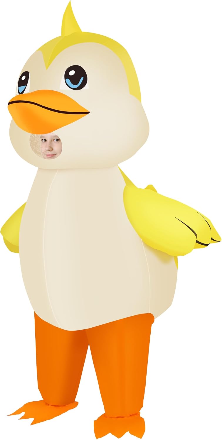 Detalle de M MH ZONE Inflatable Duck Costume for Adults and Kids, Bright Yellow with Fan