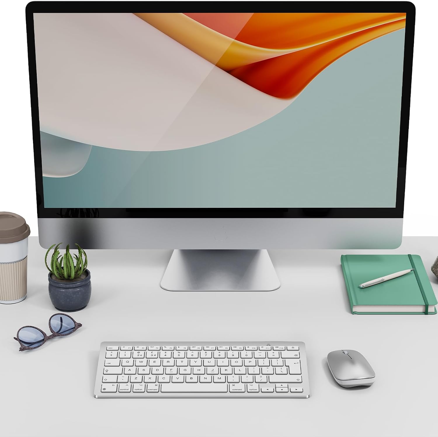 Detalle 1 de OMOTON Ultra-Slim Bluetooth Keyboard and Mouse 10m