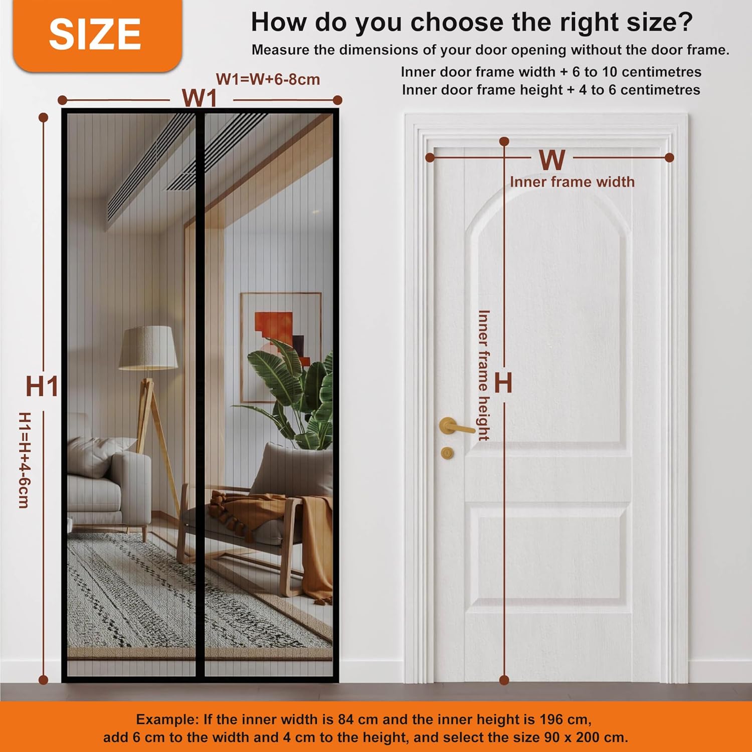 Thumbnail 5 de DIKER Fly Screens Magnetic Screen Door for French Doors (70 x 210cm, Black)