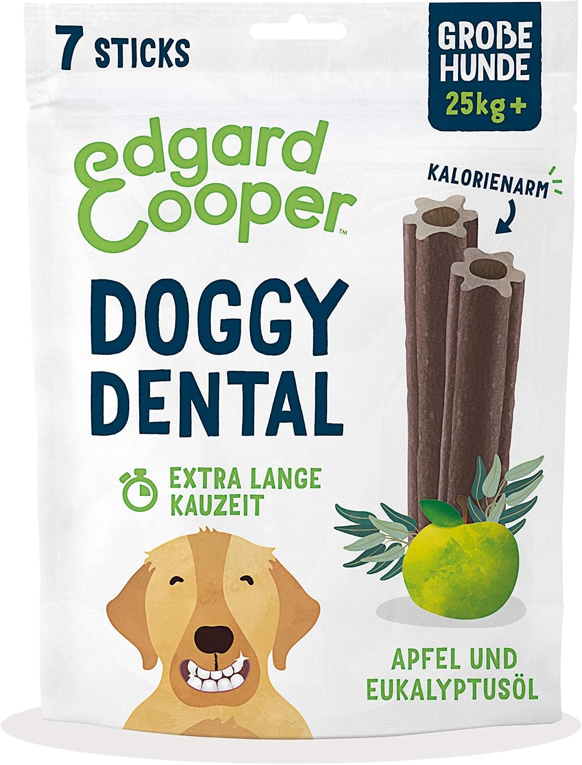 Detalle de Edgard & Cooper Dental Stick für große Hunde – Natural 56er Pack (8x7 Kausticks)