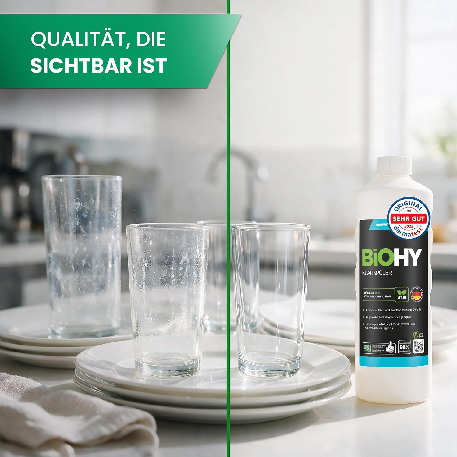 Detalle 1 de BIOHY Naspoelmiddel, 2 x 1 l ecologisch hoogconcentraat voor vaatwassers