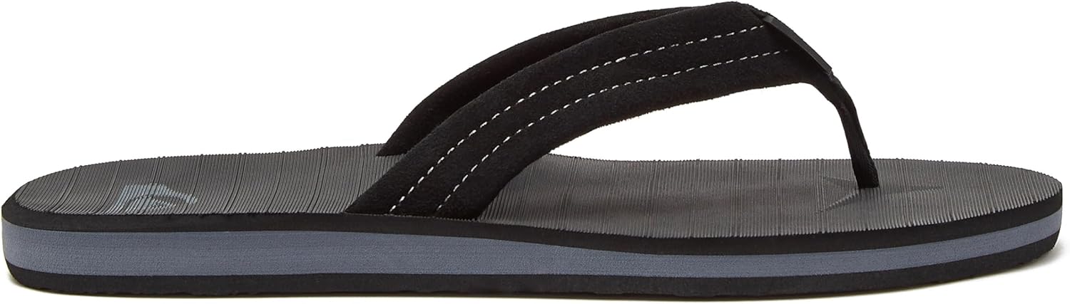 Detalle de Quiksilver Carver Suede Sandalo da Uomo: Sandalo infradito sportivo con supporto all'arco