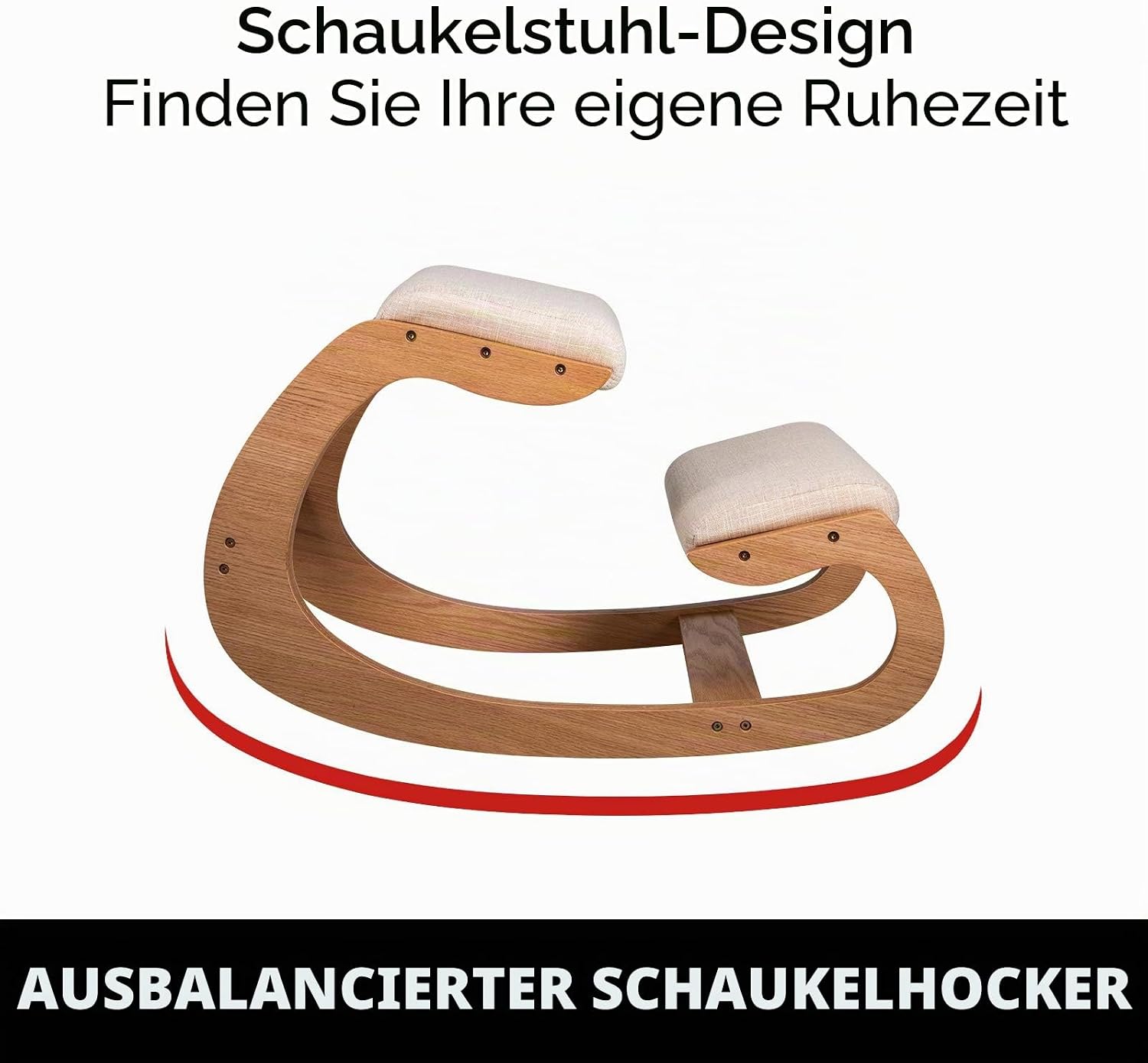 Thumbnail 6 de VEVOR Kniehocker mit Hüftpolster – Ergonomischer Kniestuhl aus Birkenholz (Weiße Eiche)