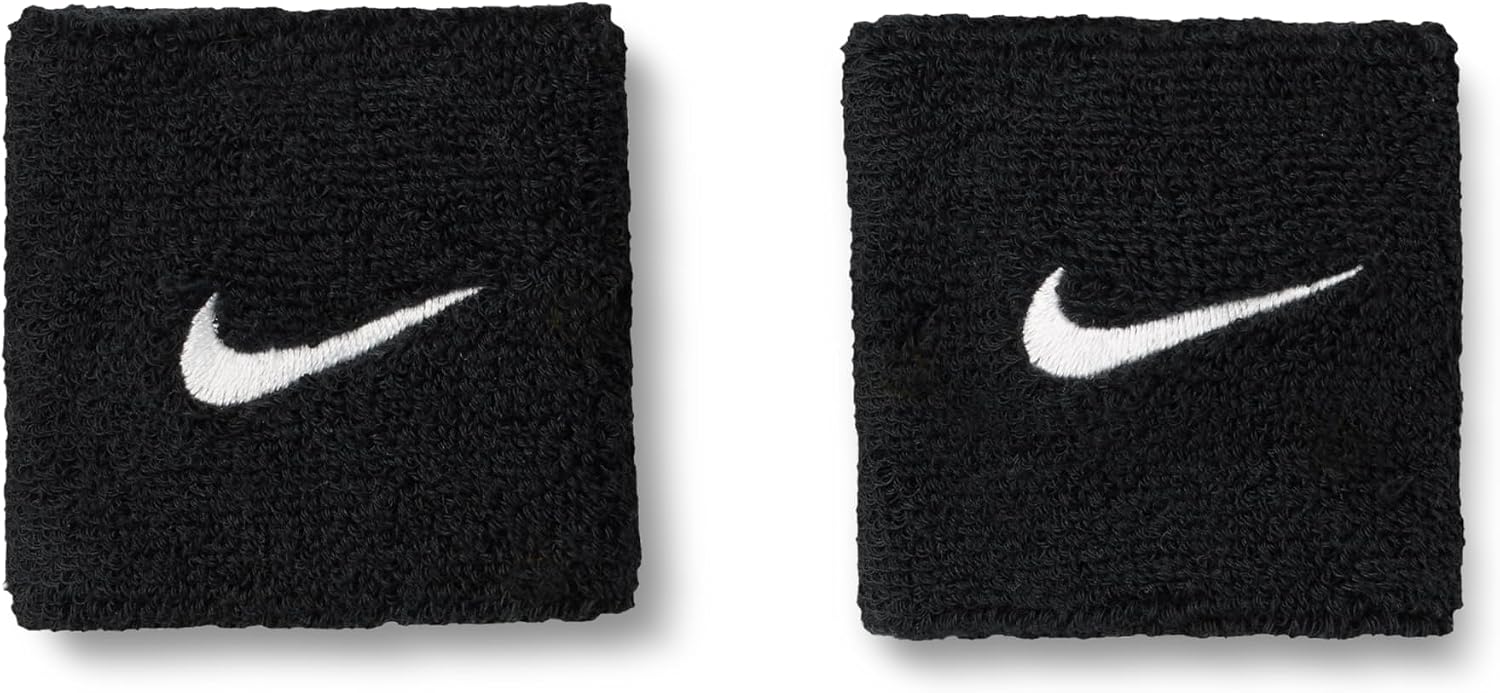 Detalle de NIKE スウッシュ クラシック リストバンド 2P BN3000 刺繍ロゴ・ストレッチ素材