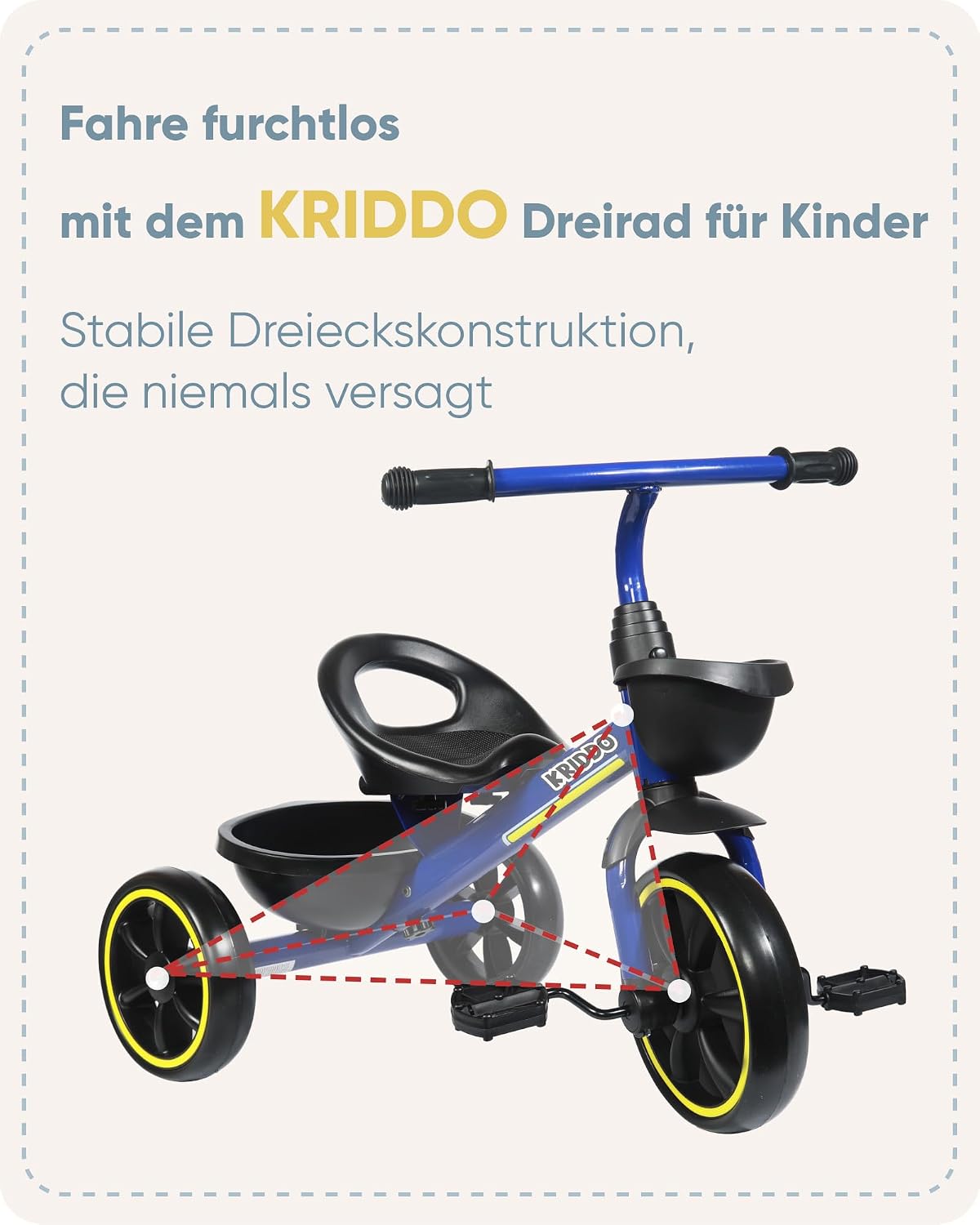 Thumbnail 5 de KRIDDO Dreirad ab 2 Jahren, blau