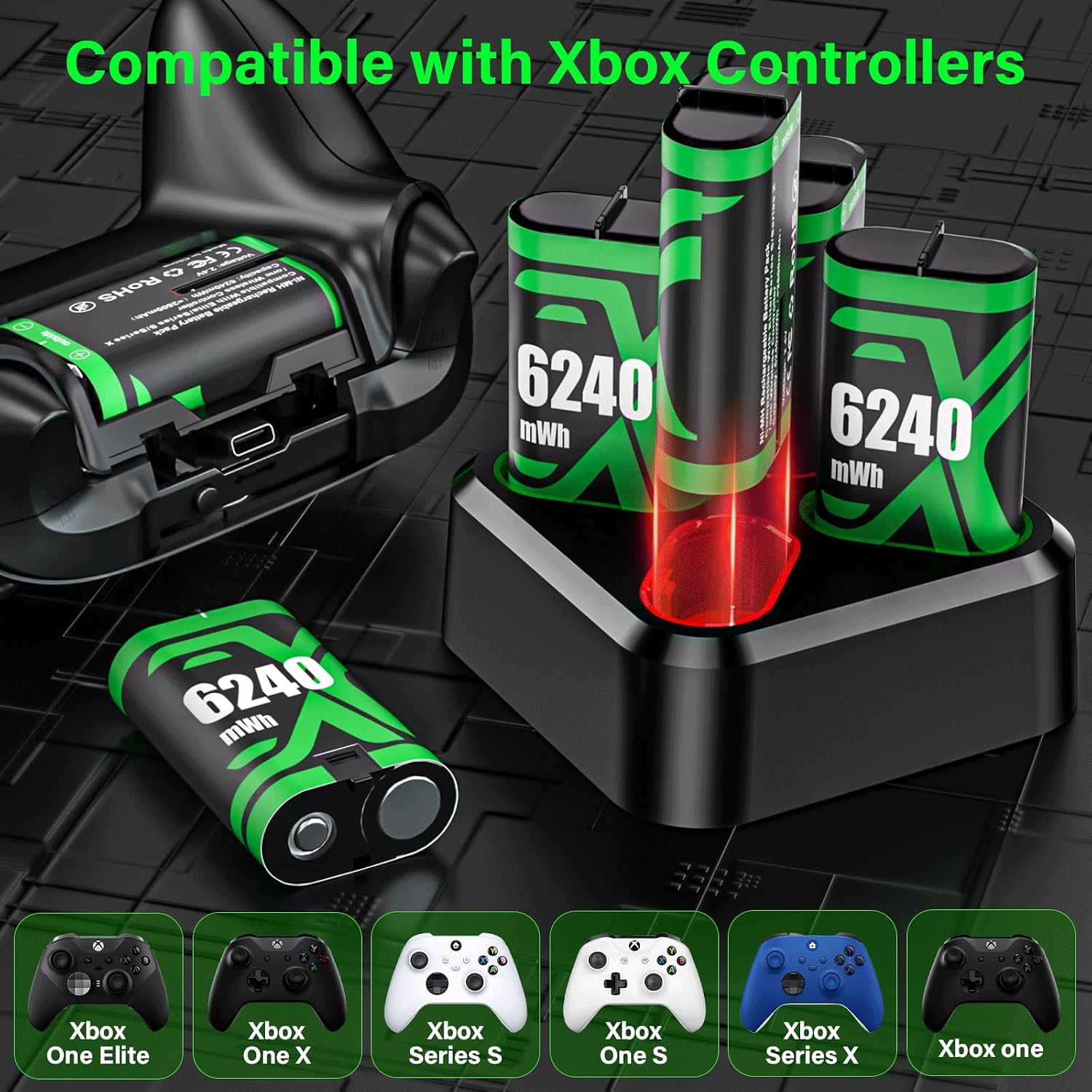 Thumbnail 1 de ZRZLMVP Xbox Controller Battery Pack 4x6240mWh