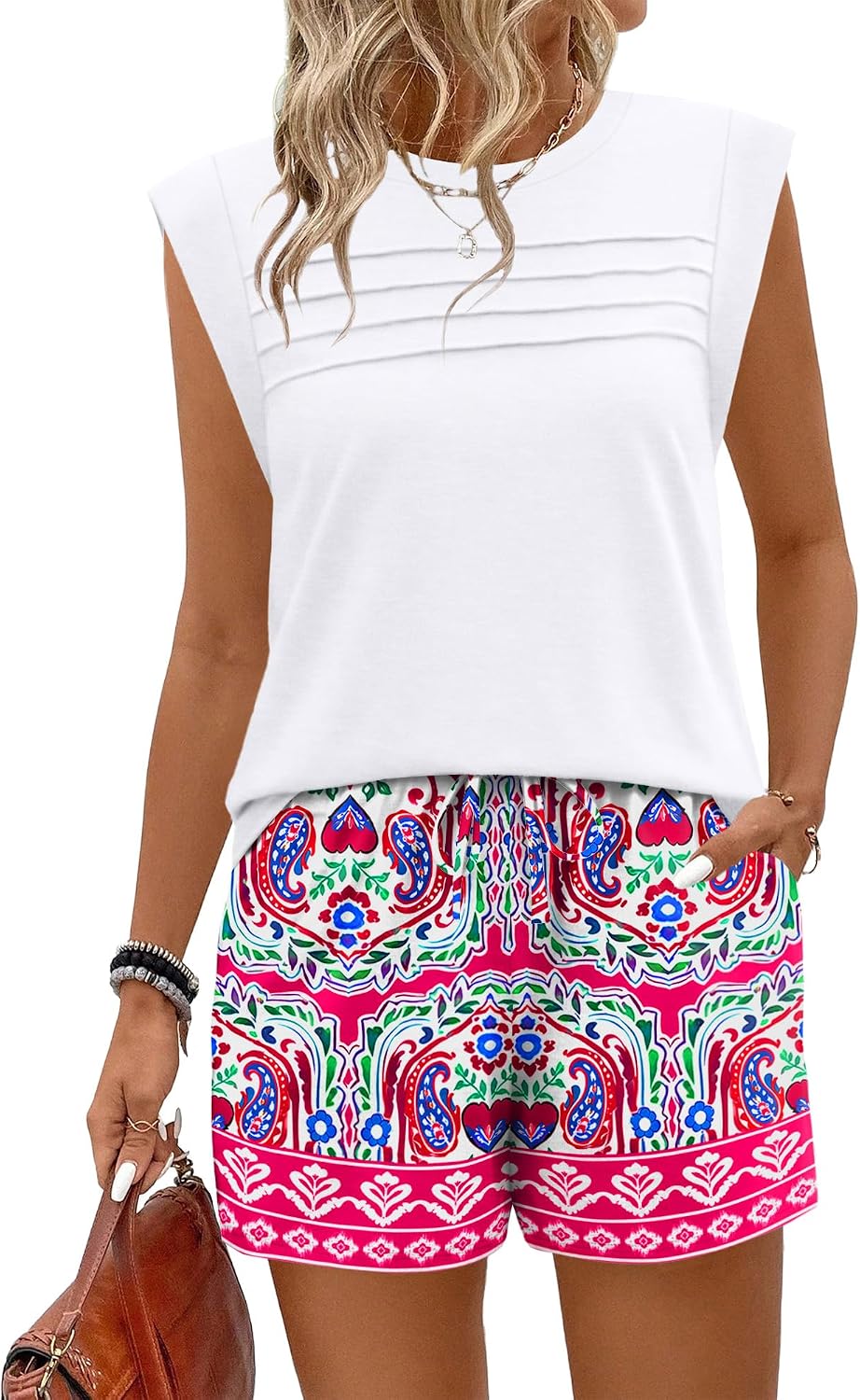 Detalle 2 de WIHOLL Two Piece Sets for Women: Trendy Short Set for Comfort and Easy Styling