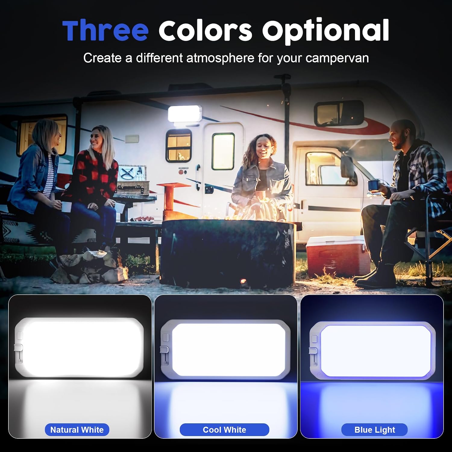 Thumbnail 5 de Kriogor 12V LED Ceiling Lights for Campervan – 3 Colour Modes, Dimmable, 198 LEDs (1200 LM)