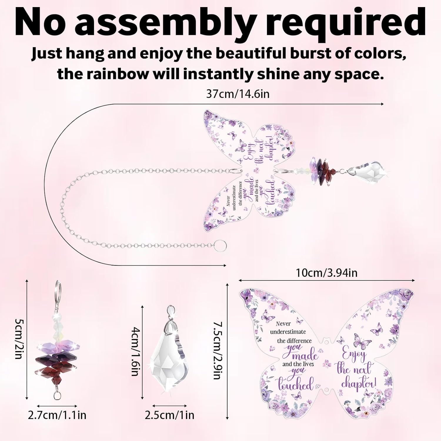 Thumbnail 5 de Leaving Gifts For Colleagues Women Butterfly Crystal Suncatcher – Retirement Goodbye Keepsake