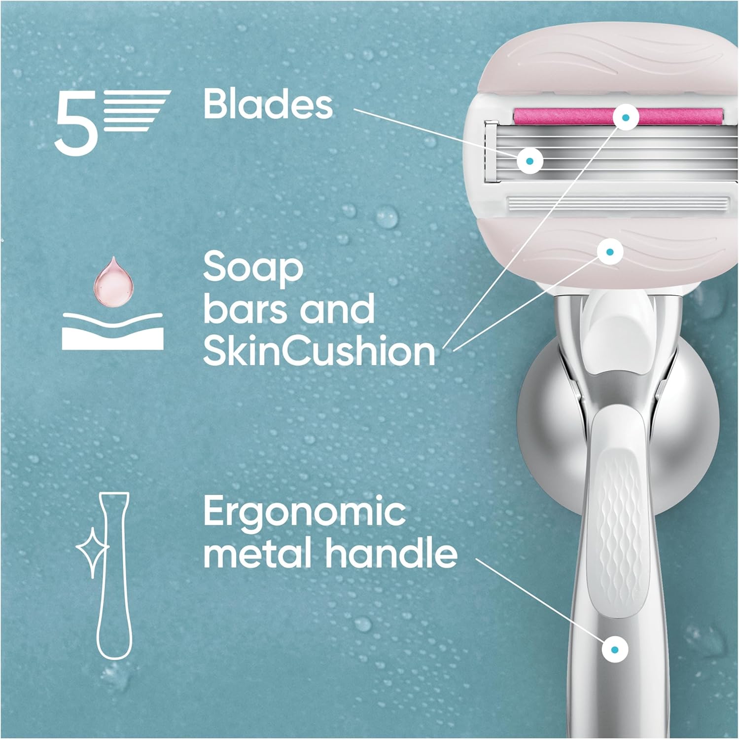 Thumbnail 6 de Gillette Venus Comfortglide Sugarberry 3-pack razor blades 🪒