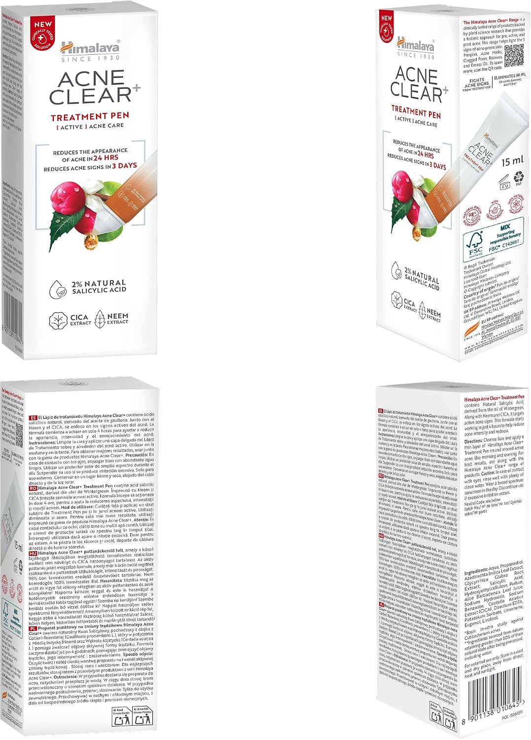 Thumbnail 2 de Himalaya Acne Clear+ Treatment Pen: Correttore di precisione con acido salicilico al 2% e CICA (15 ml)