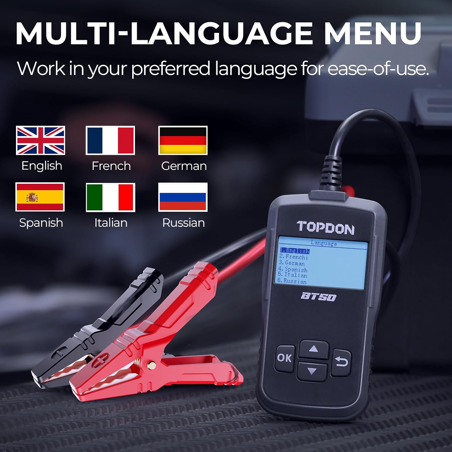 Thumbnail 6 de TOPDON BT50 12V Car Battery Tester — Upgraded 100-2000 CCA Load Tester for Cranking and Charging Systems