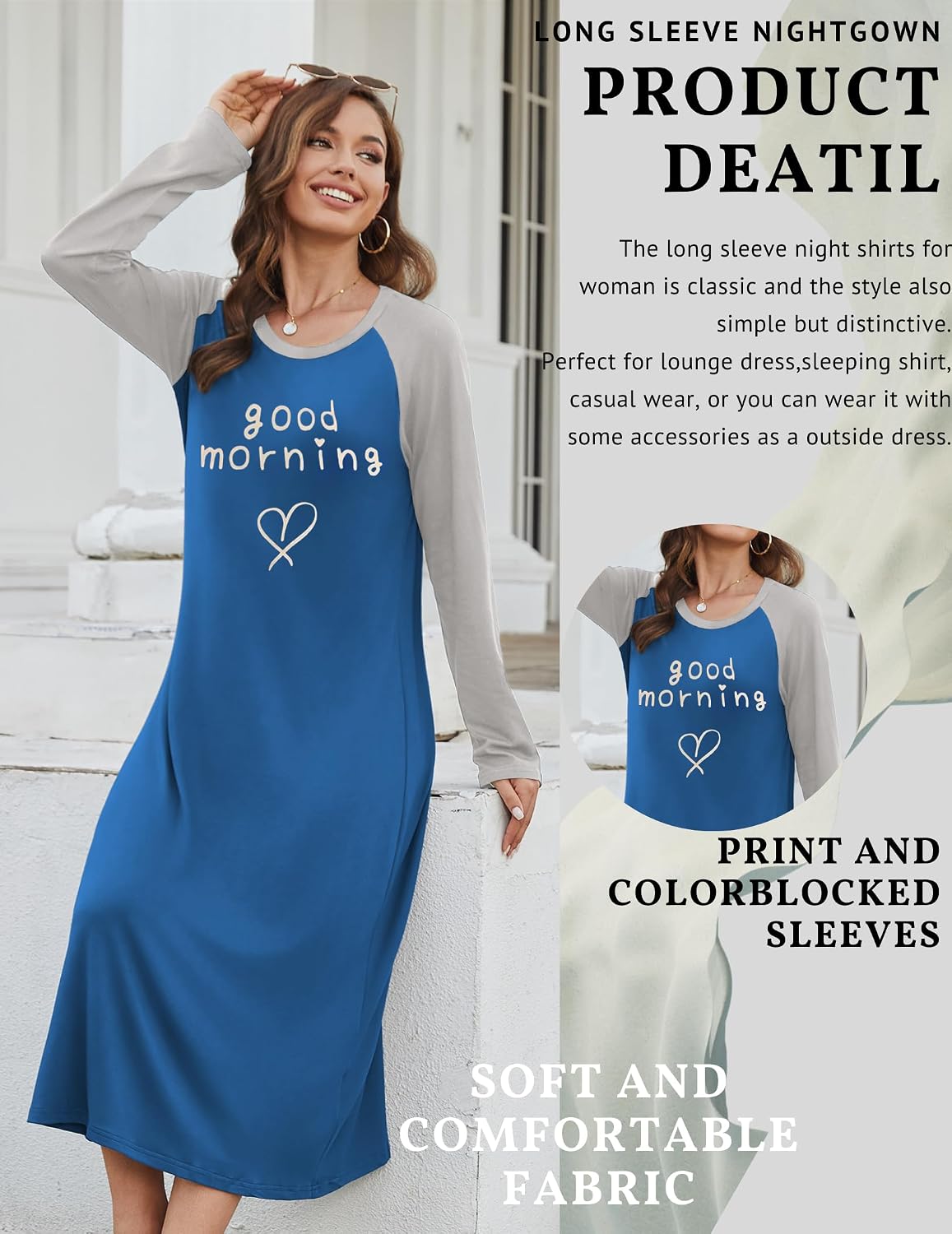 Thumbnail 5 de Ekouaer Women's Calf-Length Nightgown