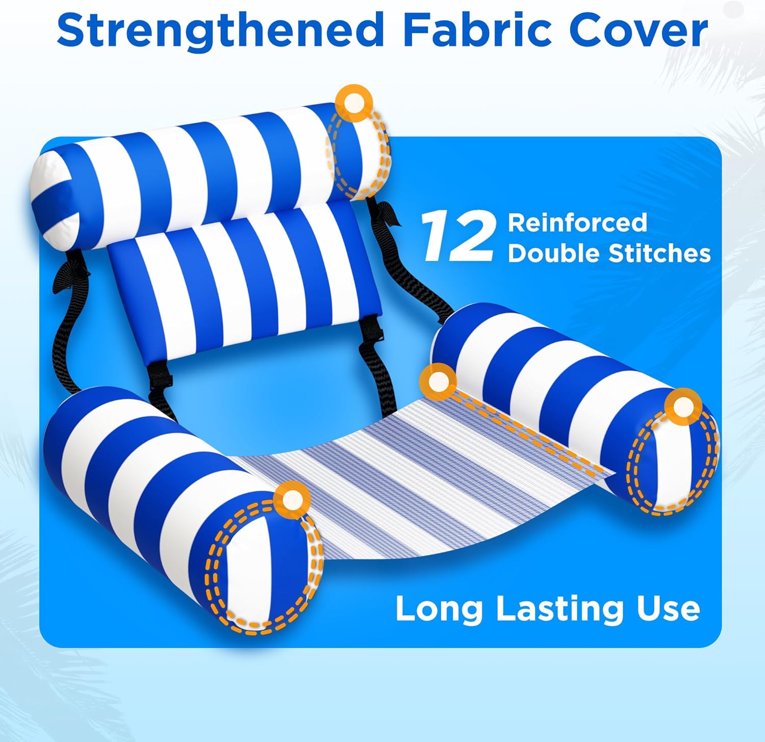 Thumbnail 5 de Funscape Pool Floats Chairs Adult, 2 Packs Heavy Duty Inflatable Lounges