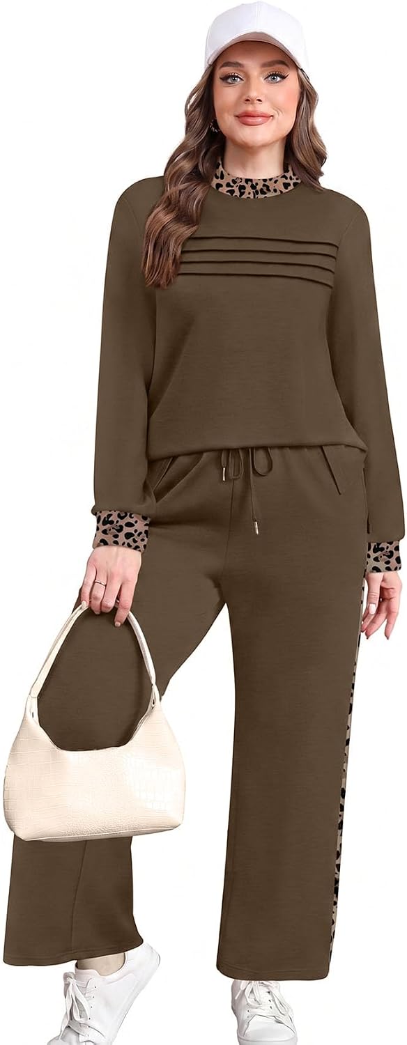 Thumbnail 2 de WIHOLL Women's Two-Piece Lounge Set, Side-Slit Top and Wide-Leg Pants