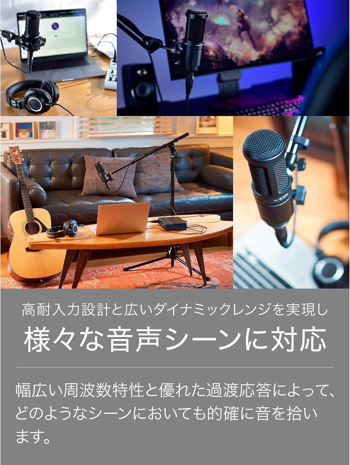 Detalle 1 de オーディオテクニカ AT2020GM XLRコンデンサーマイク 単一指向性・ガンメタリック