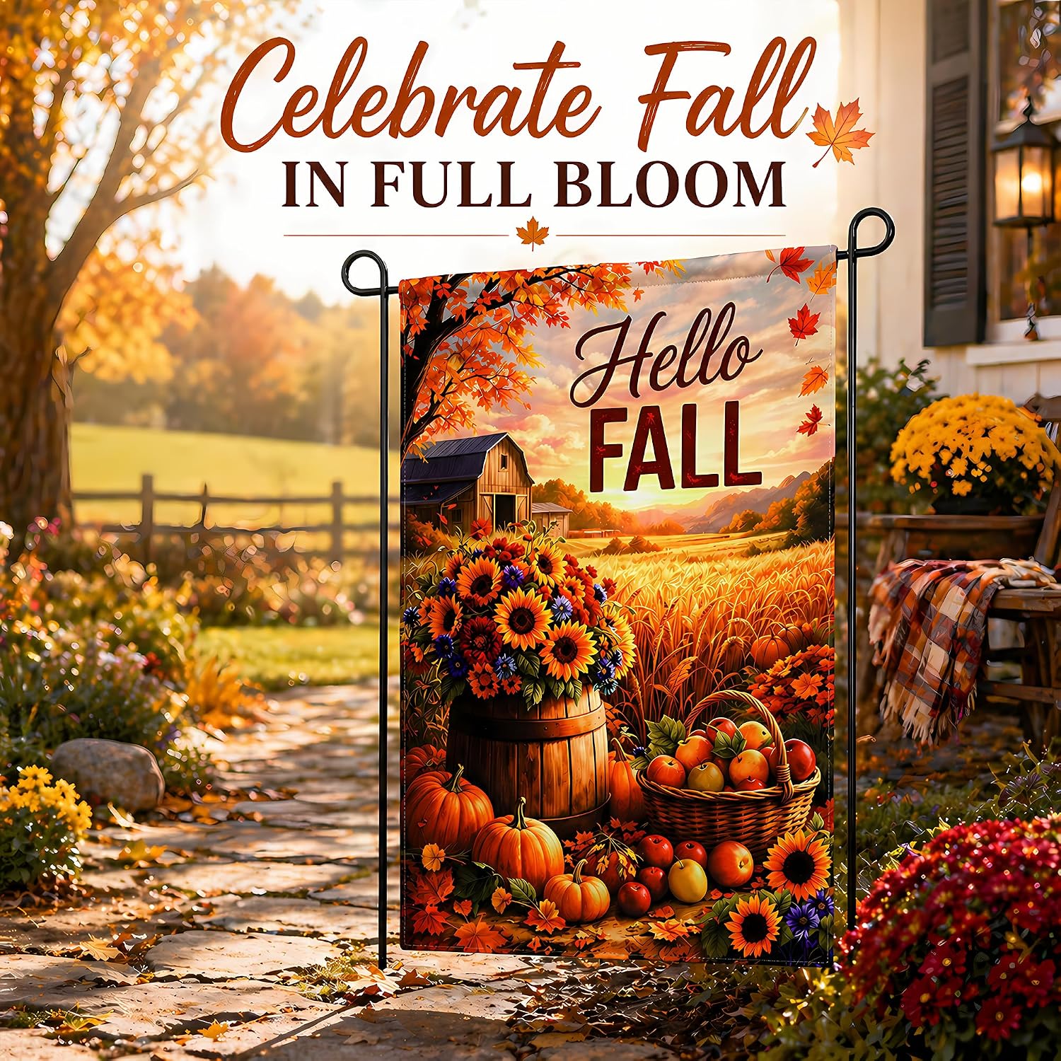 Detalle de Hello Fall Garden Flag, 12 x 18 Inches
