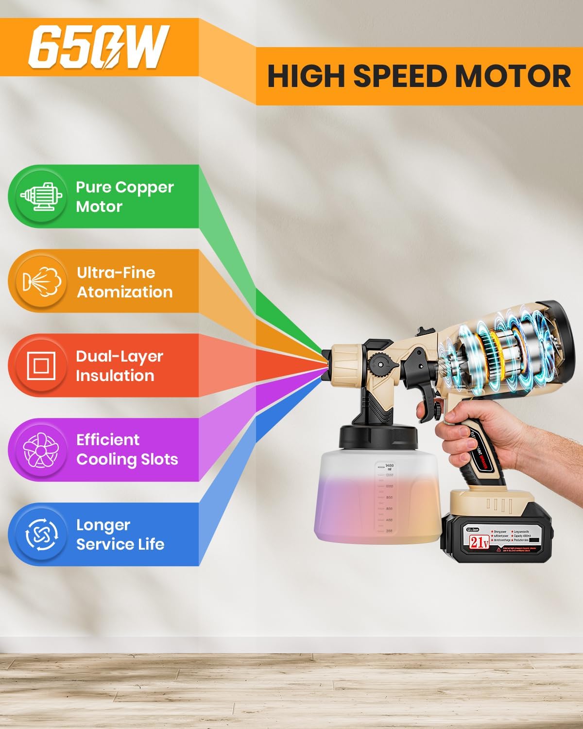 Thumbnail 3 de Cordless Paint Sprayer, 650W