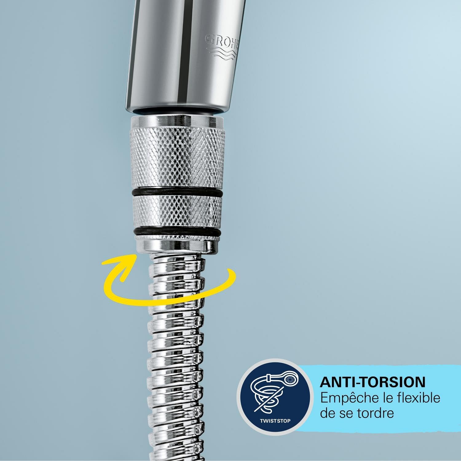 Thumbnail 5 de GROHE Flexible Tuyau de Douche VitalioFlex métallique TwistStop 1750mm, Chrome