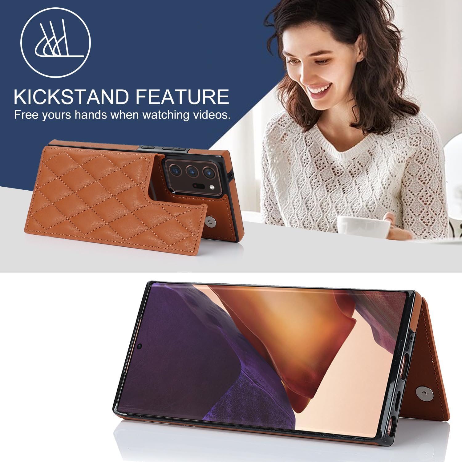 Thumbnail 4 de Asuwish Wallet Phone Case for Samsung Galaxy Note 20 Ultra 5G with RFID Protection & Tempered Glass Screen Protector