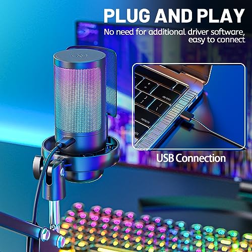 Detalle 2 de Anykuu USB Kondensator Mikrofon 192kHz/24Bit – USB-Gaming, Streaming und Podcasting
