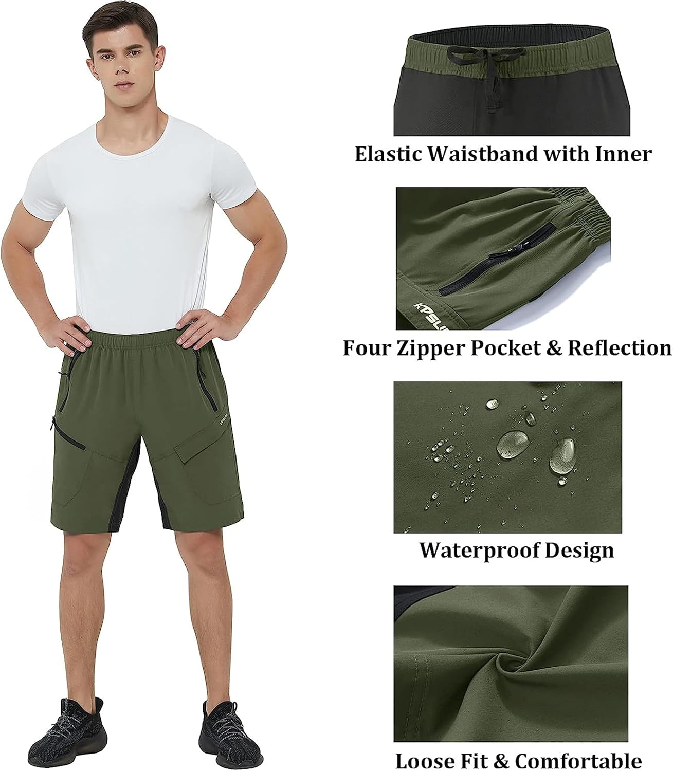 Thumbnail 4 de Men's Mountain Bike Shorts 3D Padded Baggy Bicycle Riding Cycling Shorts